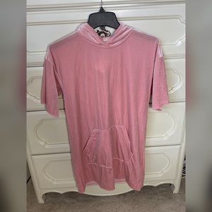 Hoodie velvet shirt dress